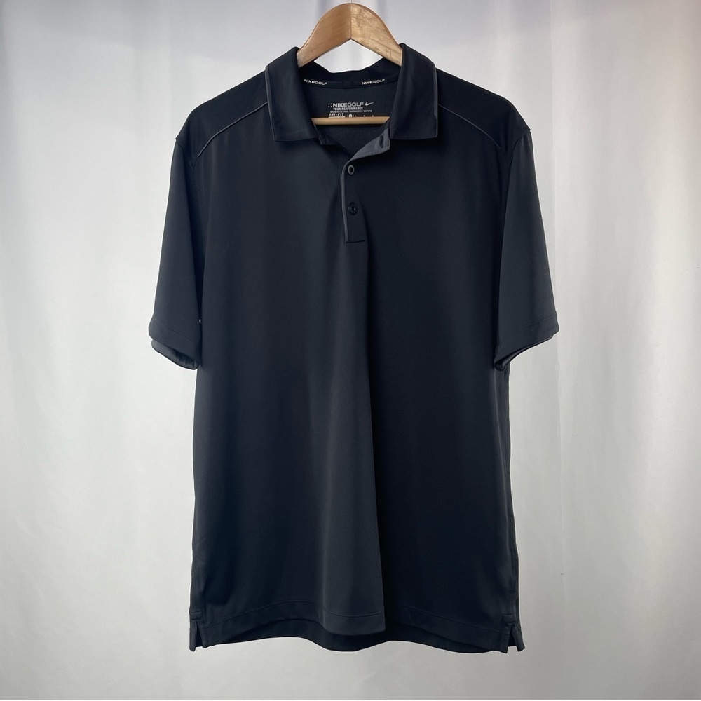 Nike Golf Tour Performance Dri-fit Short Sleeve Polo Shirt in Black Size Large